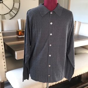 Ping Collection Gray Button Up Sweater NWTS